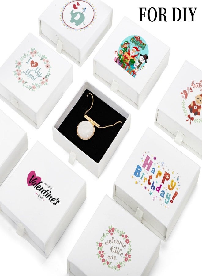 WRINGKIT 24 Pack White Cardboard Jewelry Gift Boxes Bulk, Square Jewelry Gift Boxes 3.5x3.5x1.2 Inch, Jewelries Packing Box with Lids Foam Cushion for Necklace Earring Bracelet Ring Display Storage - Image 5
